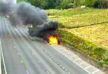 M25 Van Fire Brings Traffic to Standstill: Chaos Ensues news-18092024-114148